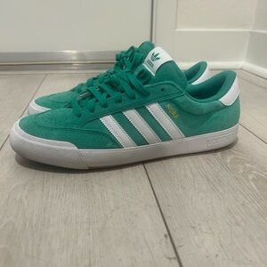 Adidas Men's Emerald Green and White Sneakers